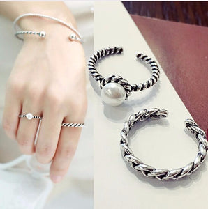 Vintage Antique Silver Twisted Rings