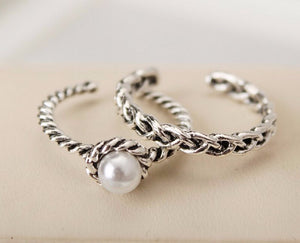 Vintage Antique Silver Twisted Rings