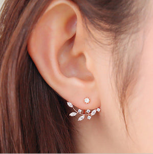 Crystal Leaf Ear clips