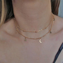 Load image into Gallery viewer, 2 Layer Star Moon Choker