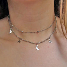 Load image into Gallery viewer, 2 Layer Star Moon Choker