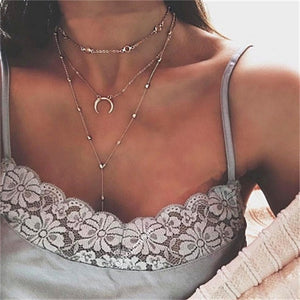 2 Layer Star Moon Choker