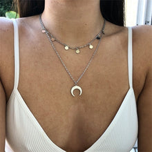 Load image into Gallery viewer, 2 Layer Star Moon Choker