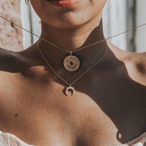 2 Layer Gold Metal Coin Choker