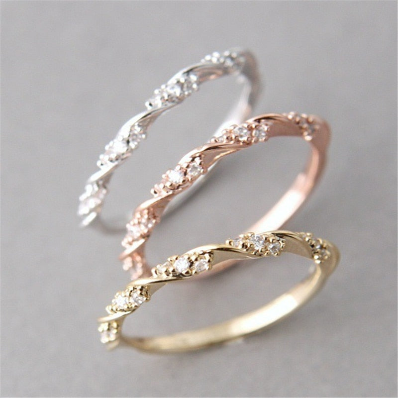 Rose Gold Color Twist Ring