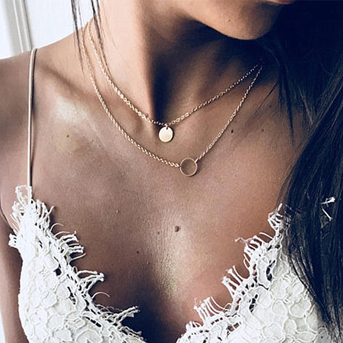 Multilayer Chain Tassel Necklace