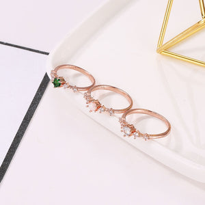 Green/Whiten/Pink Copper Rings