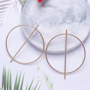 Big Circle Round Drop Earrings