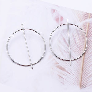 Big Circle Round Drop Earrings