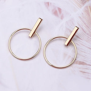 Big Circle Round Drop Earrings