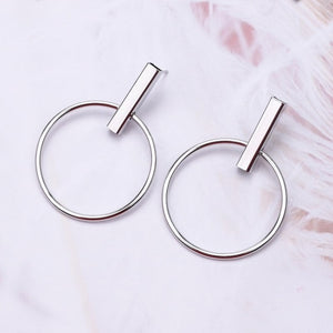 Big Circle Round Drop Earrings