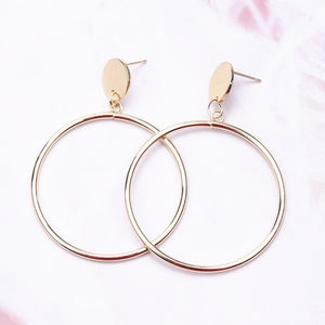 Big Circle Round Drop Earrings