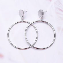 Load image into Gallery viewer, Big Circle Round Drop Earrings