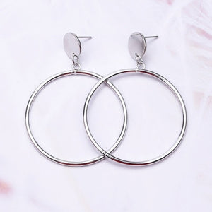 Big Circle Round Drop Earrings