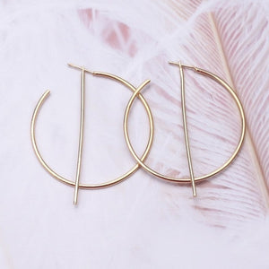 Big Circle Round Drop Earrings