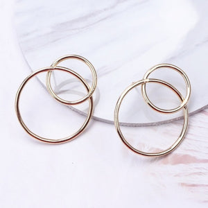 Big Circle Round Drop Earrings