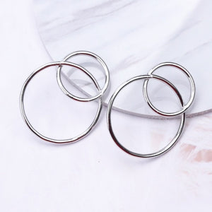 Big Circle Round Drop Earrings