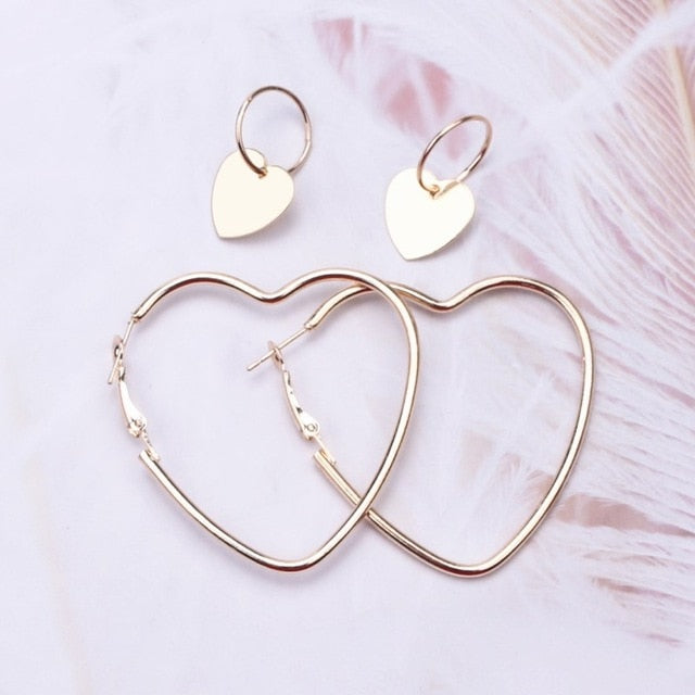 Big Circle Round Drop Earrings