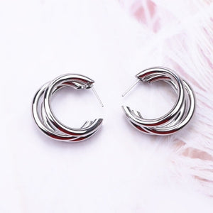 Big Circle Round Drop Earrings