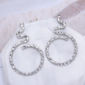 Big Circle Round Drop Earrings