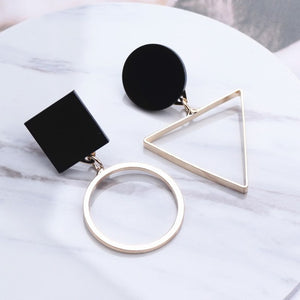 Big Circle Round Drop Earrings