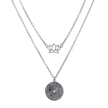 Load image into Gallery viewer, Crystal Silver Multi-layers Cross Moon Pendant