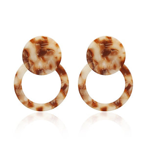 Leopard Acrylic Resin Dangle Earrings