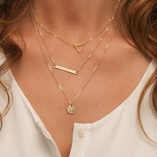 Gold Geometric Chain Necklace