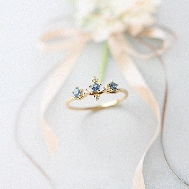 Blue Crystal Rings