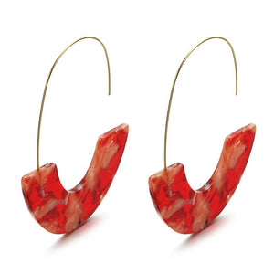 Multi-Color Big Hook Acrylic Earrings