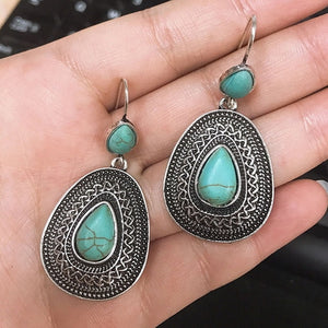 Vintage Turquoises Pattern Dangle Earrings