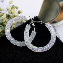 Load image into Gallery viewer, Big Crystal Hoop Earrings