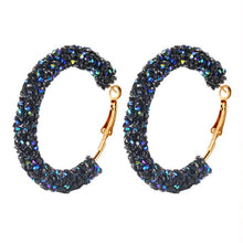 Load image into Gallery viewer, Big Crystal Hoop Earrings