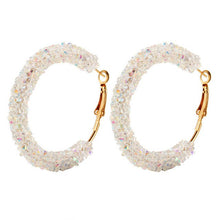 Load image into Gallery viewer, Big Crystal Hoop Earrings