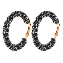 Load image into Gallery viewer, Big Crystal Hoop Earrings