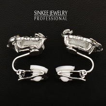 Load image into Gallery viewer, SINLEERY Cute Mask Imitated Pearl Clip On Earrings No Hole Without Piercing Silver Color Bride Wedding Jewelry Es400 SSB